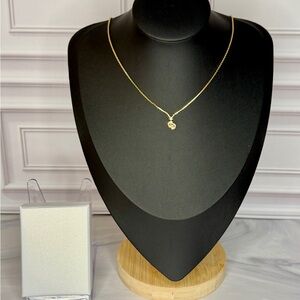 Christian Dior CD Logo Necklace | 18K Gold Plated Dior Vintage Pendant w/Crystal